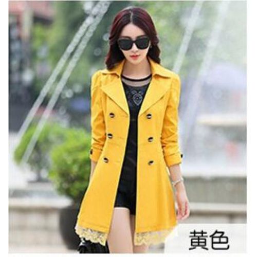 Spring/autumn Coat Women Long Sleeve Trench Coat Lace Long Trench Coat For Women Plus Size Trench Coat Feminino Women Trench