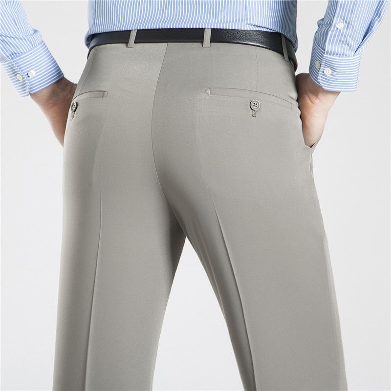 Mens Business Trousers Formal Summer Suit Pants Men Office Cotton Pants Straight Loose Dress Pants Big Size 40 42 44