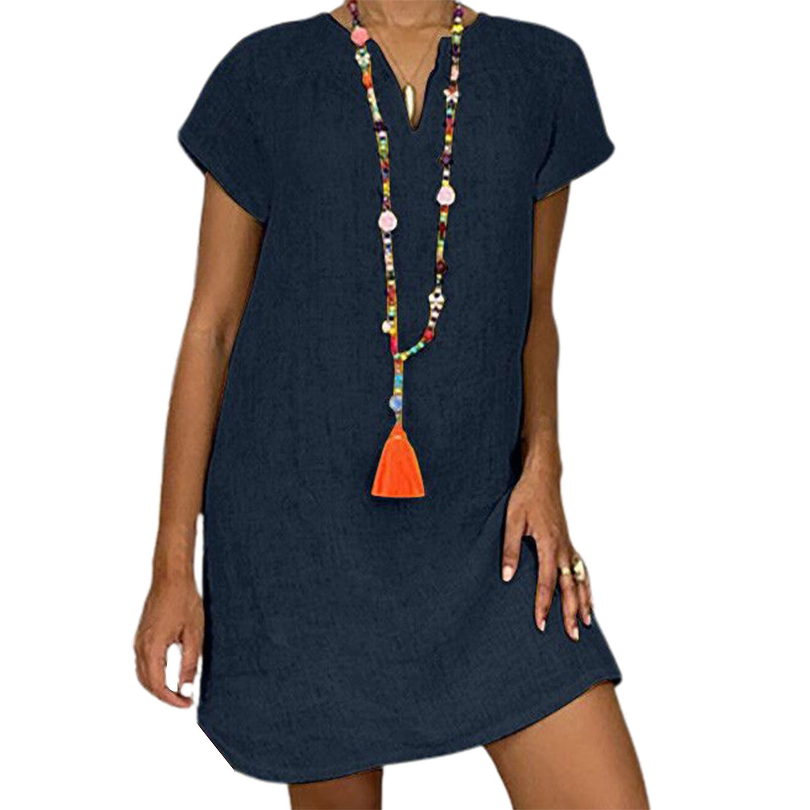 Fashion Dress Pullover Loose Waist Solid Dress
