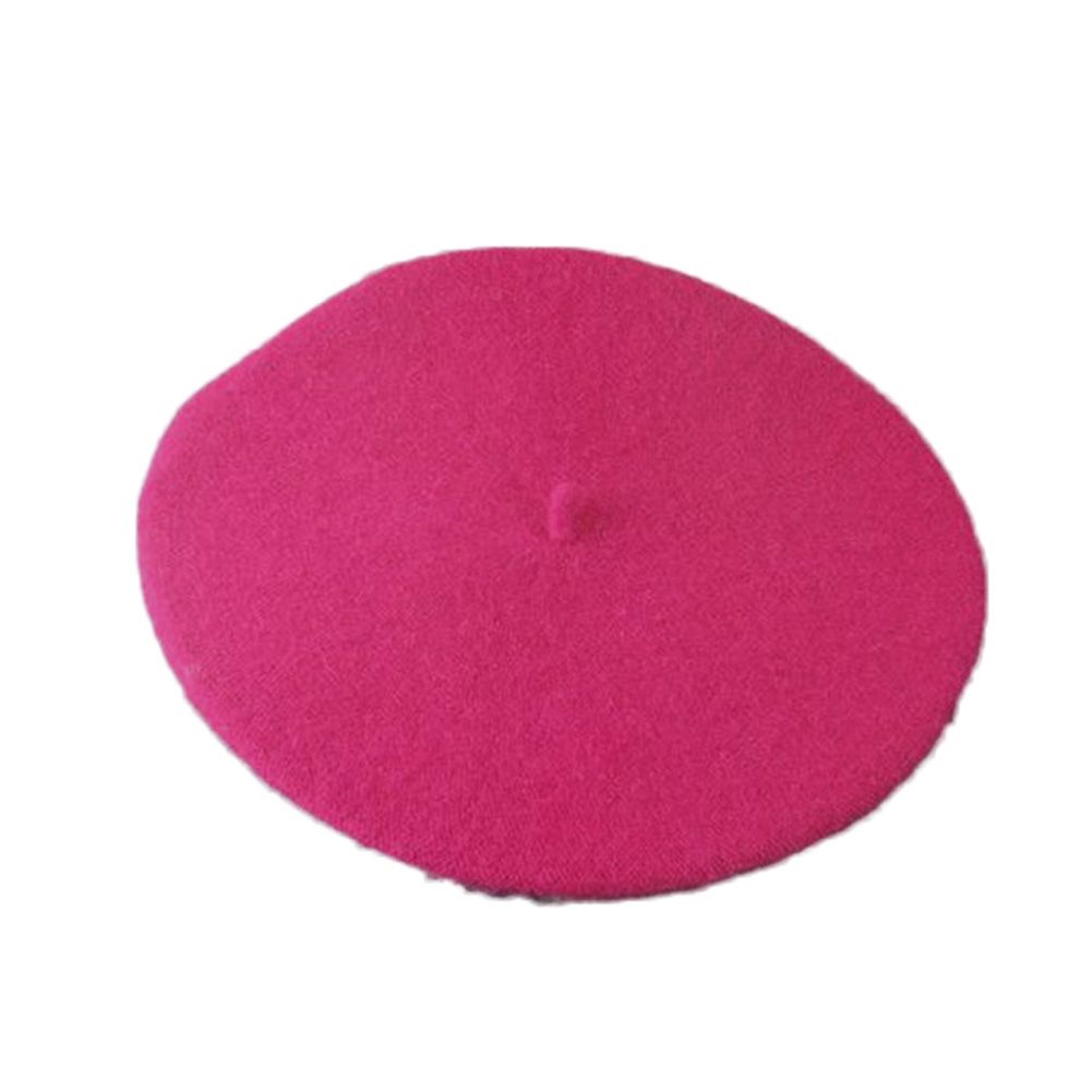 Women Fashion Beret Baggy Faux Wool Warm Winter Beanie Artist Hat Solid Color Cap
