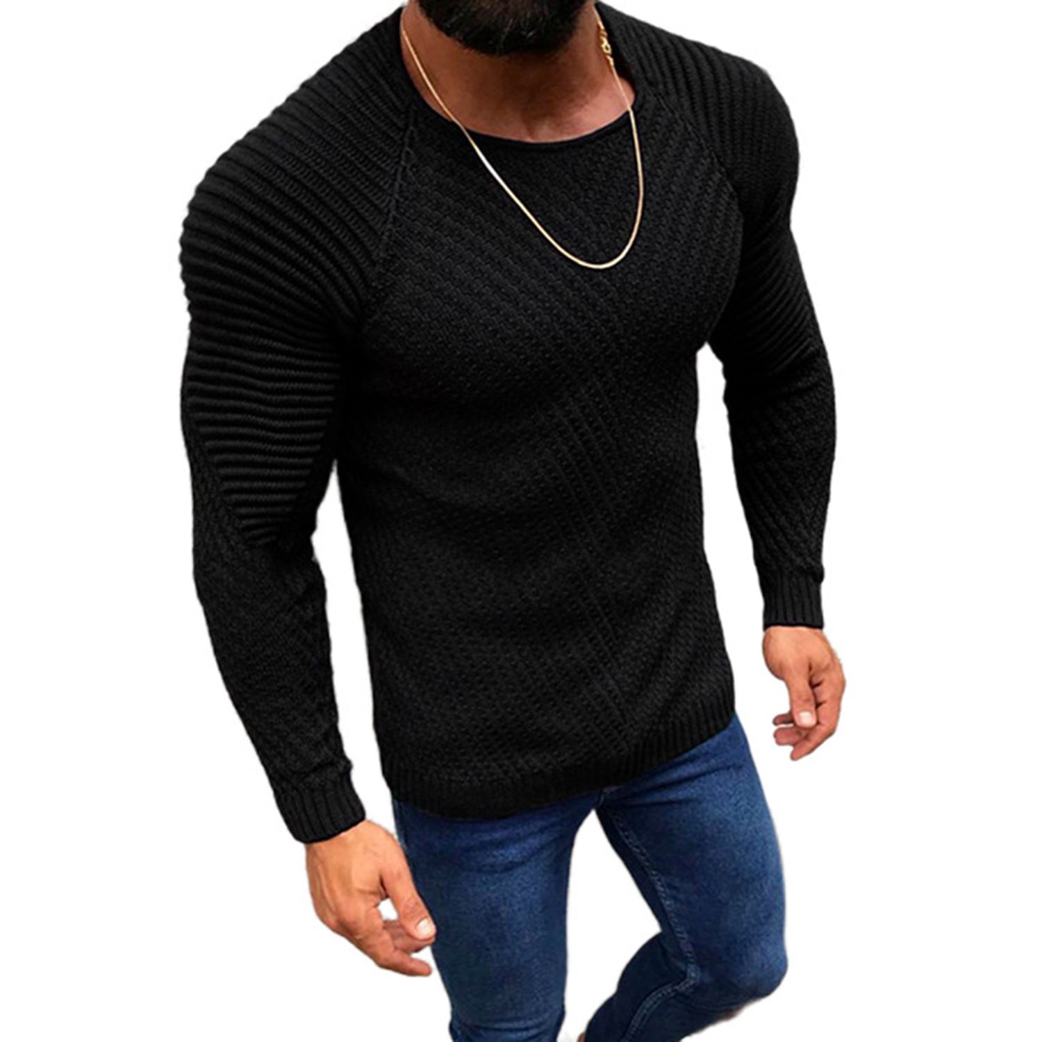 Autumn Sweater Striped Great Stitching Winter Sweater