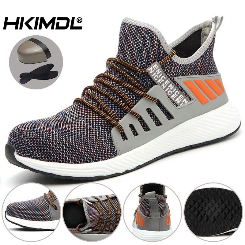 2021 New Mens Steel Head Work Safety Shoes Breathable Sports Shoes Super Light Soft And Comfortable