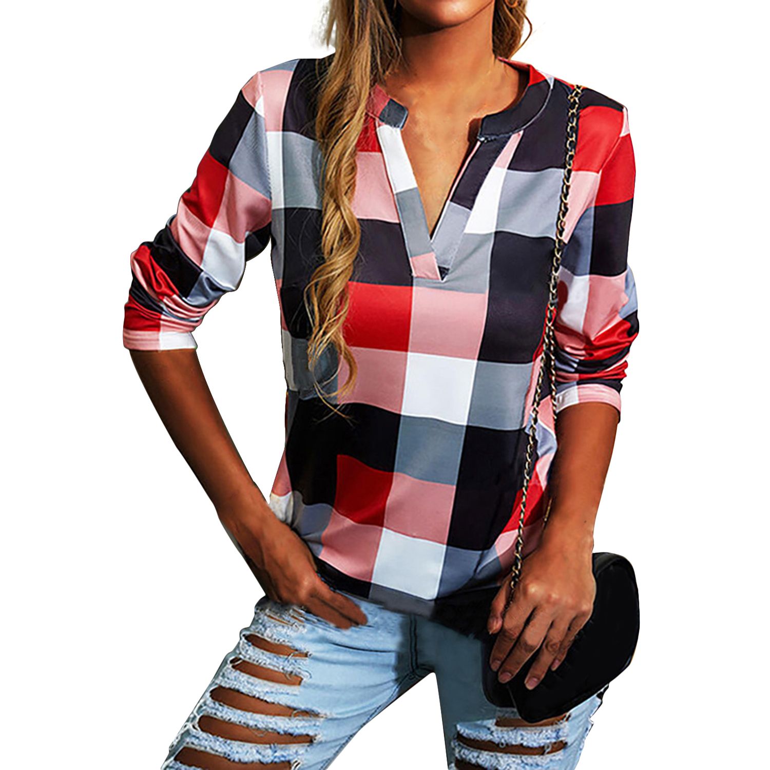 Women Shirt Regular Sleeve Fashion Pattern Loose-fitting Pullover
