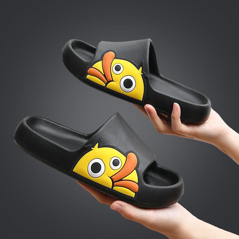 Women Men Slippers Summer Beach Slides Winter Sandals Flip Flops Cartoon Duck Platform Thick Soled Ladies Couples Bathroom Shoes