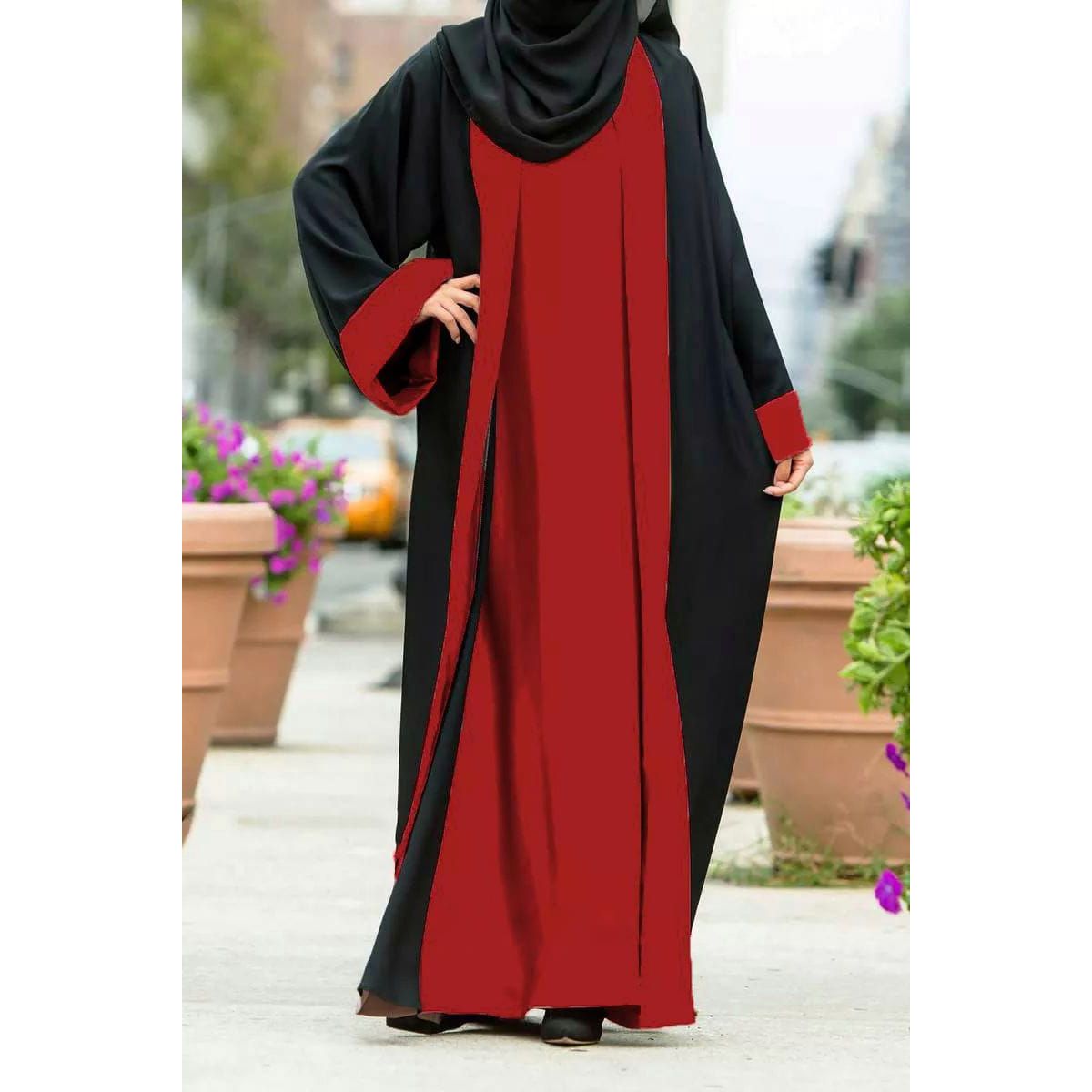 Cherry Georgette Arabian Koti Borka