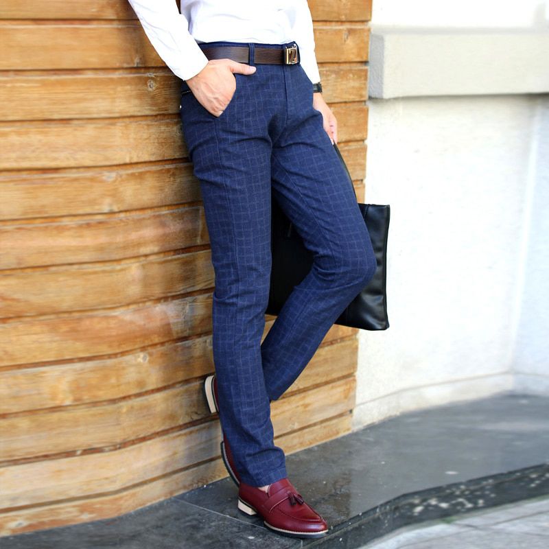 New England plaid pants and dress pants men sanding male trousers men's Spring and autumn Long pants