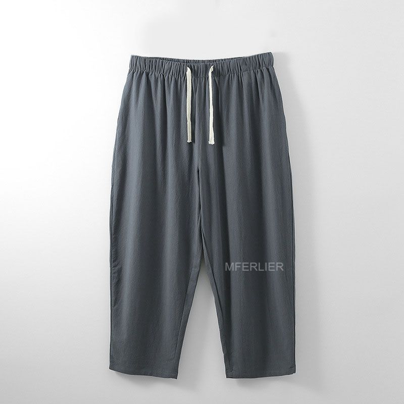 Summer pants men Waist 170cm Plus size Cotton linen large size trousers men 5 colors