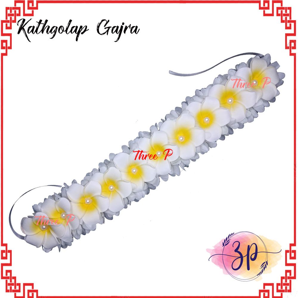 Artificial Kathgolap Gajra_Hair Gajra - White - 1pc - Hair Band