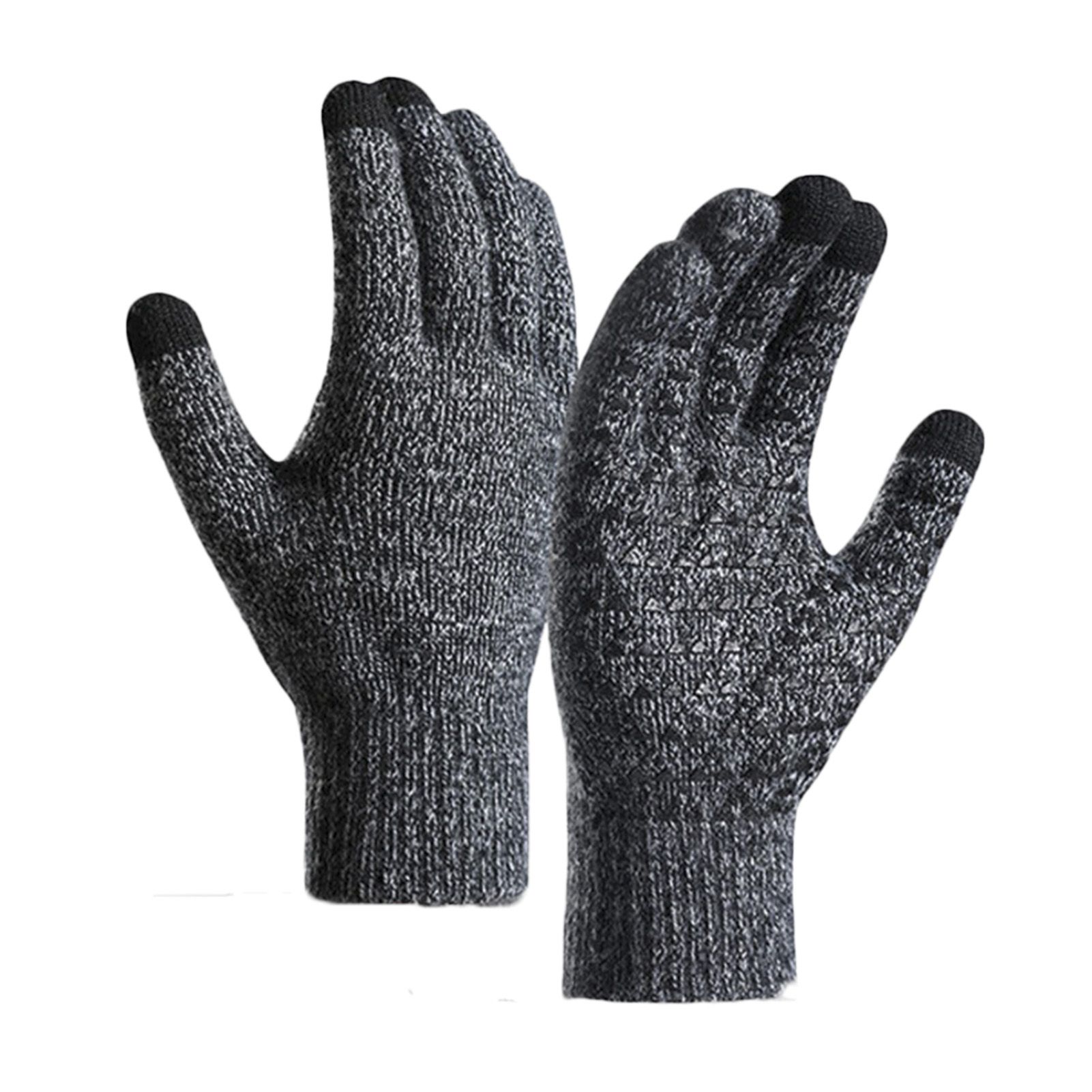 Winter Gloves Full Finger Pure Color Stretchy Cuff Gloves f