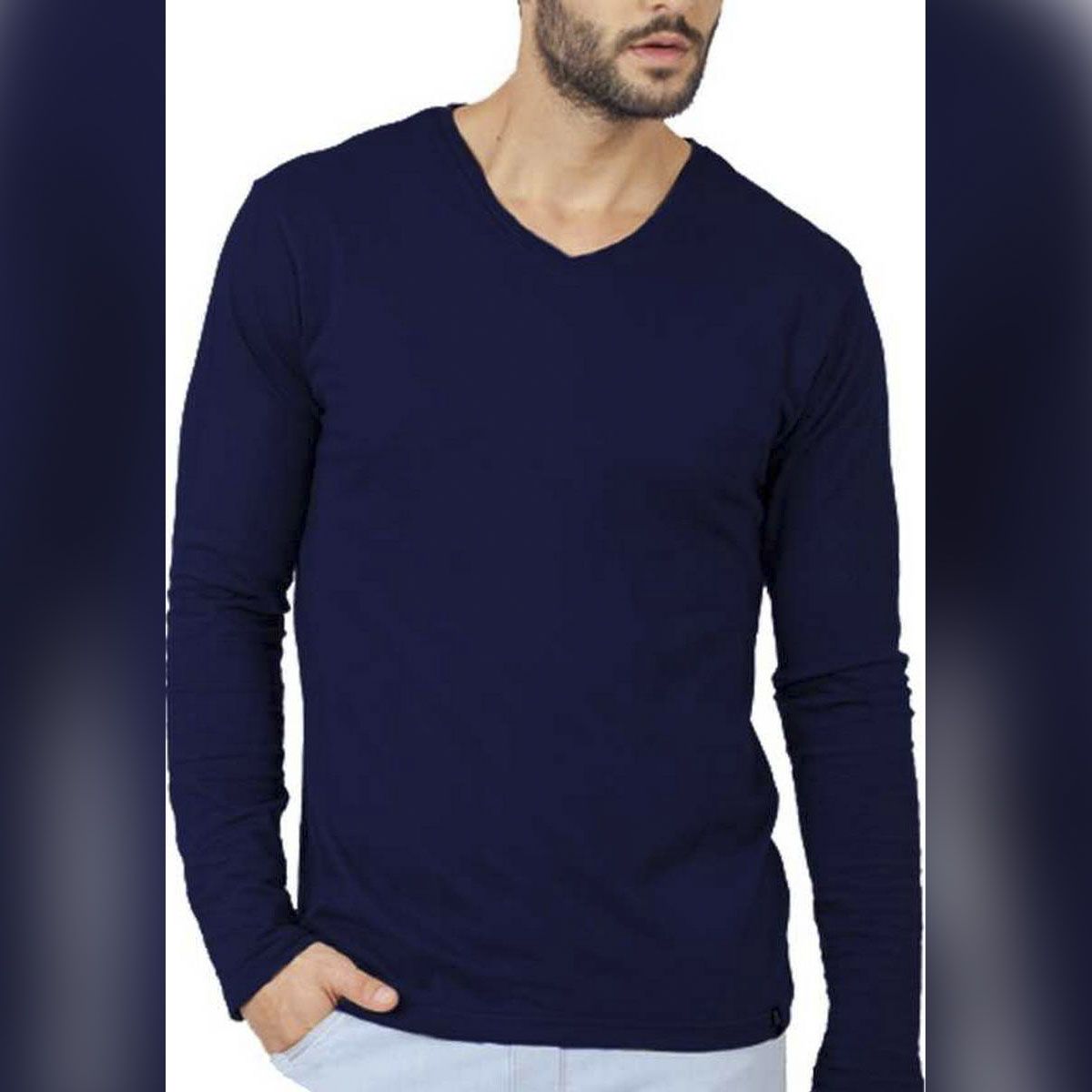 Trendy Men's Full & Long Sleeve T-Shirt For Winter Contrast Color By Vantage