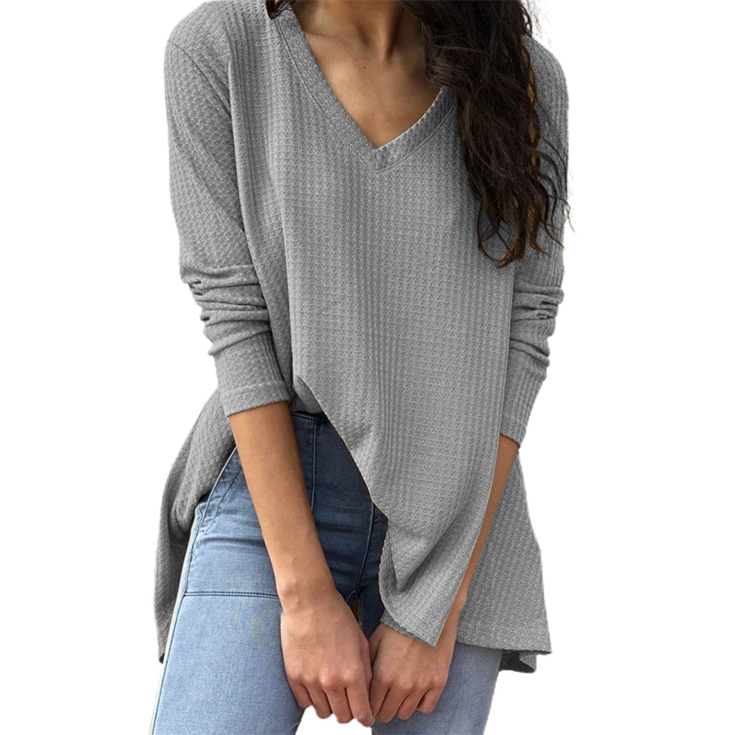 Women Blouse Regular Sleeve Pure Color Loose-fitting Blouse