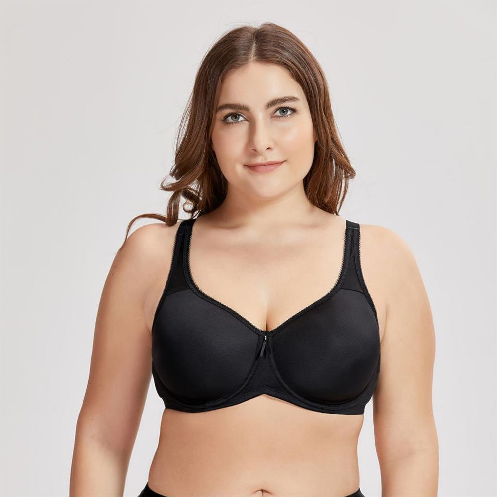 Women's Full Coverage Underwire Seamless Lightly Padded Basic T-shirt Bra Plus Size