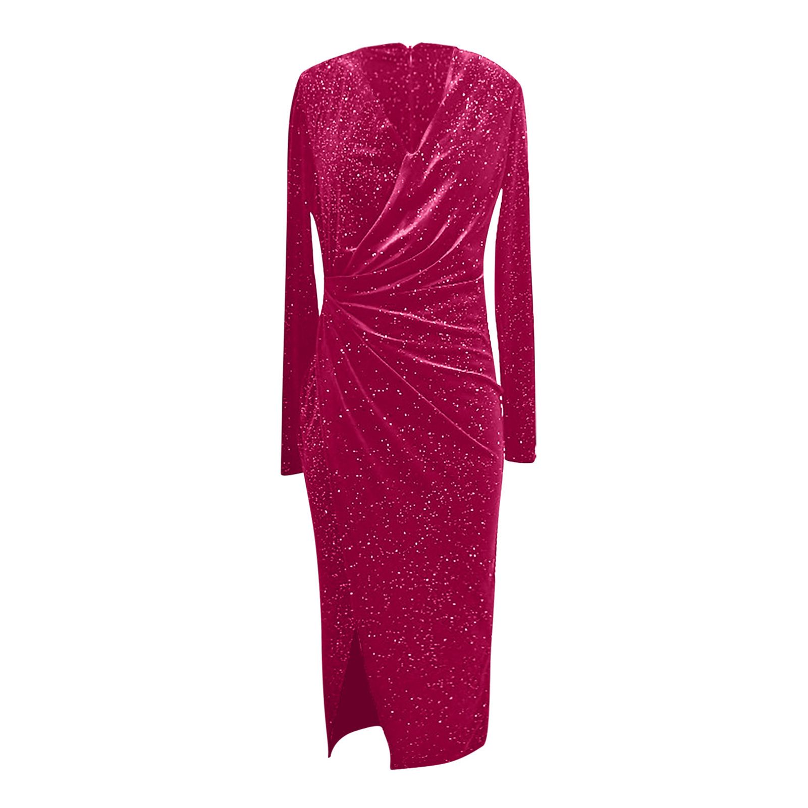 Slim Dress Solid Color Irregular Slit Hem Dress