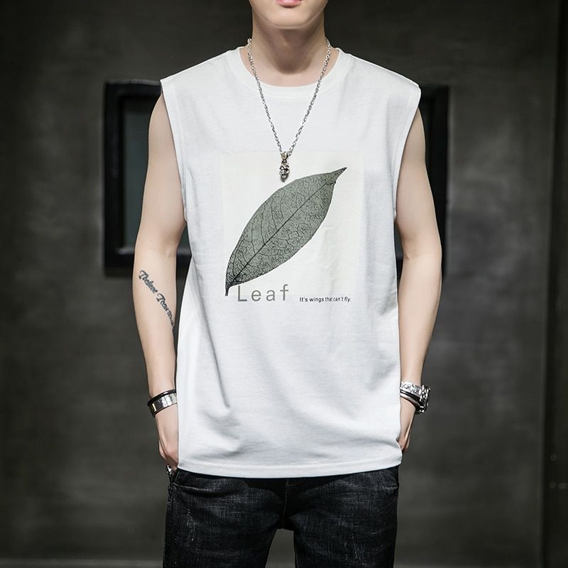Kan StuVest Men's Srts Hurdle Summer Individual Trend Wear Shoulder Fashion Brand Cotton Loose Fit Sleeveless Shirt