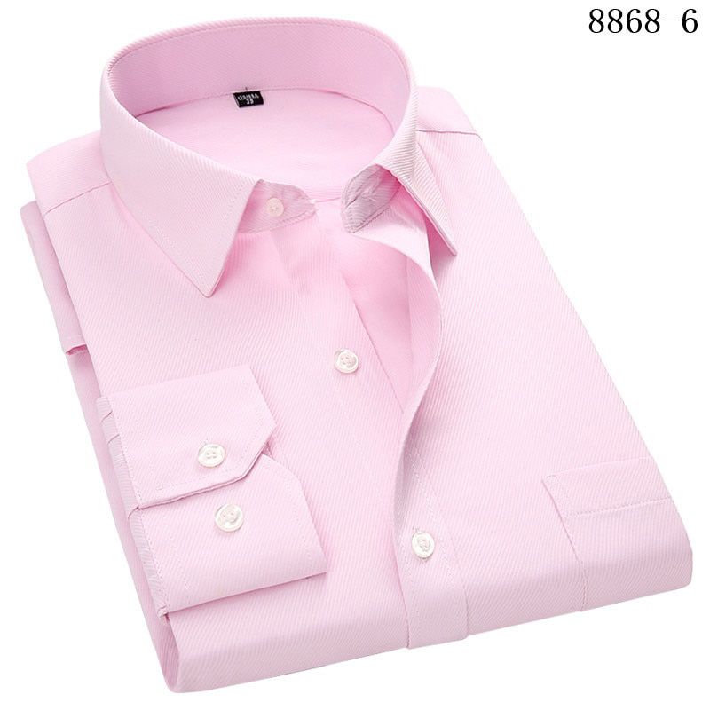 2021 Fashion Spring Fall Solid Color Long Sleeve Shirt Men's  Business Slim Men's Jacket Fashion Casual Shirt