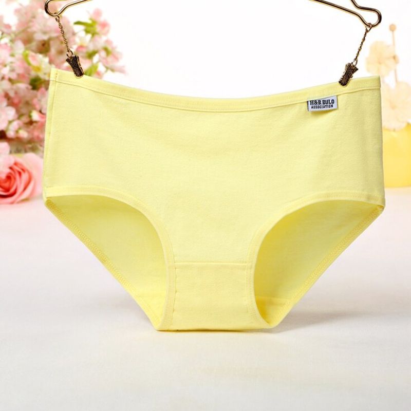 1 PCS 15 Styles Women Solid Color Mid-Rise Cotton Briefs Underwear Panties For Girls
