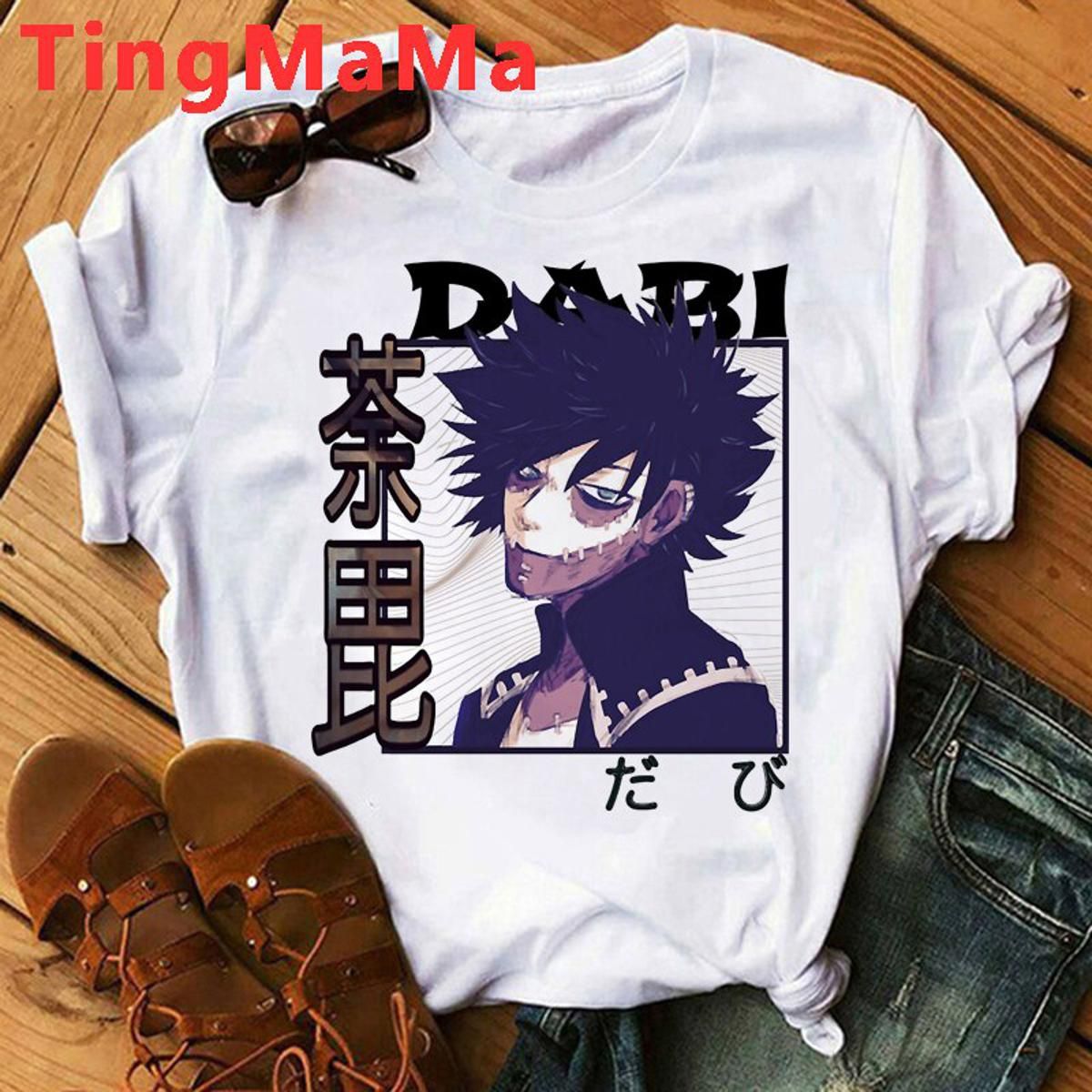 Jnese Anime My Hero Academia T Shirt Men Boku No Hero Academia Tshirt Kawaii Dabi T-shirt Graphic Tops Tees Male Uni