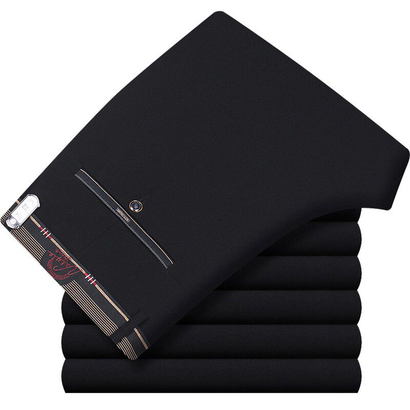Formal Stretch DressTrousers For Men Summer Straight Classic Men's Total  Relaxed Classic Fit Flat Front Pant
