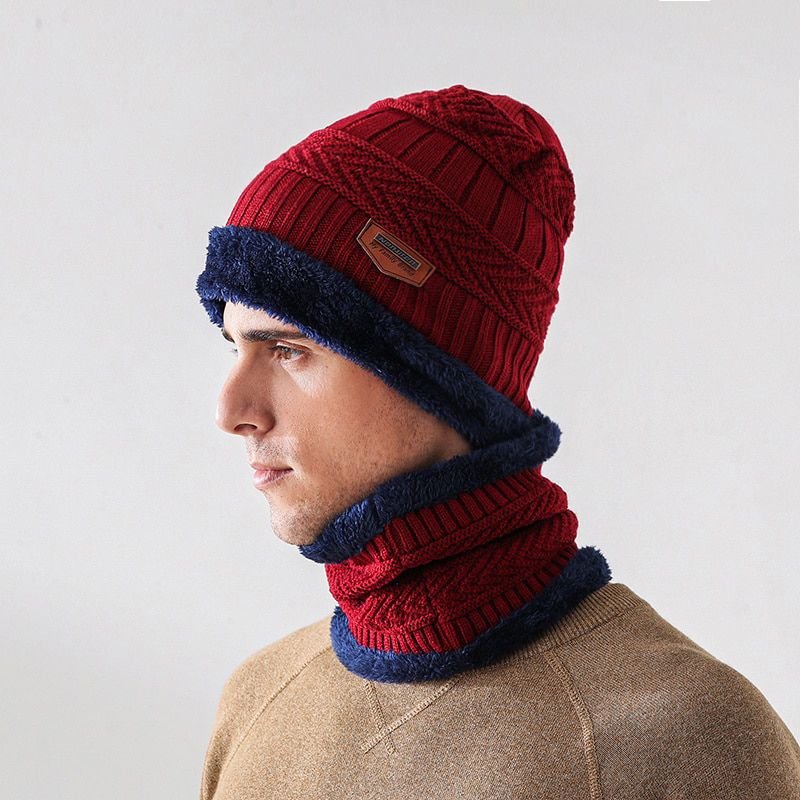 Winter Hats For Men Skullies Beanie Hat Winter Cap Men Women Wool Scarf Caps Set BalacGorras Bonnet Knitted Hat