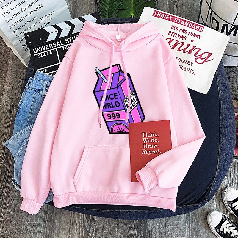 JUICE Wrld Hoodies Thread Sweatshirt Juice Wrld Print  Rap Rainbow Fault Juice World Oversized Women Winter Hoodies