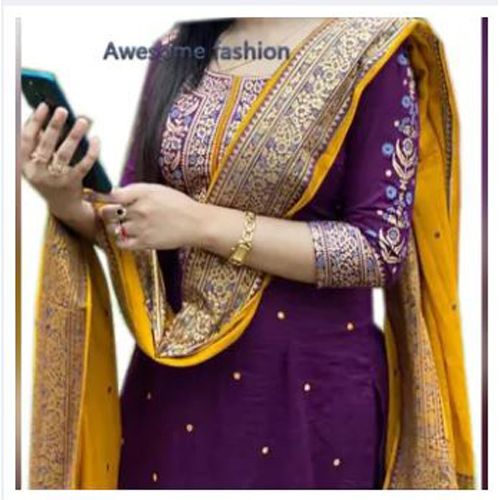 Gorgeous Unstitched Cotton Afsan Screen Printed Salwar Kameez ( Four Pieces)