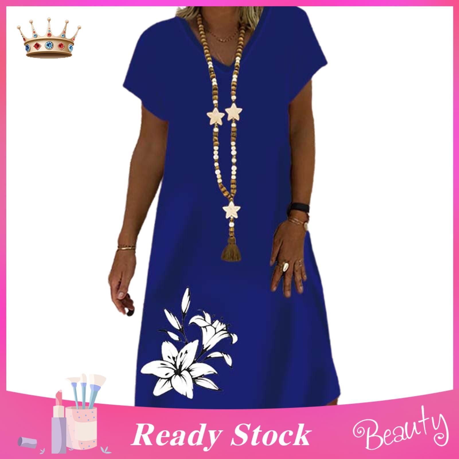 Dress Straight Short Sleeve Ladies Dress