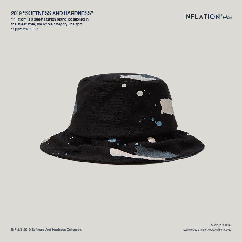 INFLATION 2020 Summer Outdoor Travel Cap Men And Women Sun Hat Cotton Ink Retro Bucket Cap Hat 138CI2019