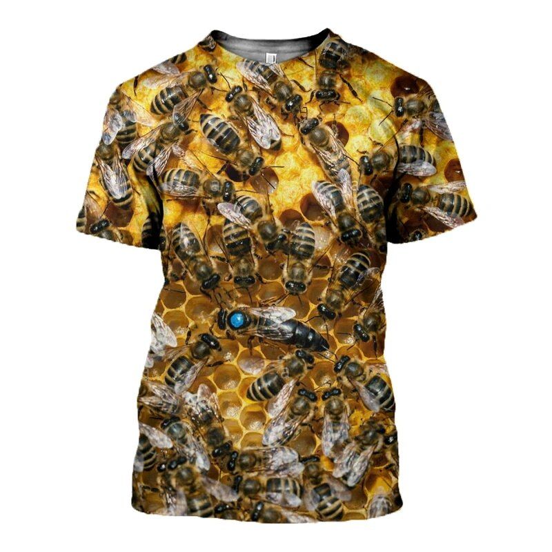 Summer Men's T-Shirt Ms. Bee Sweatshirt 3D Print Personality Round Neck Short Sleeve UniHop Tops Tee Male T Shirt 6XL