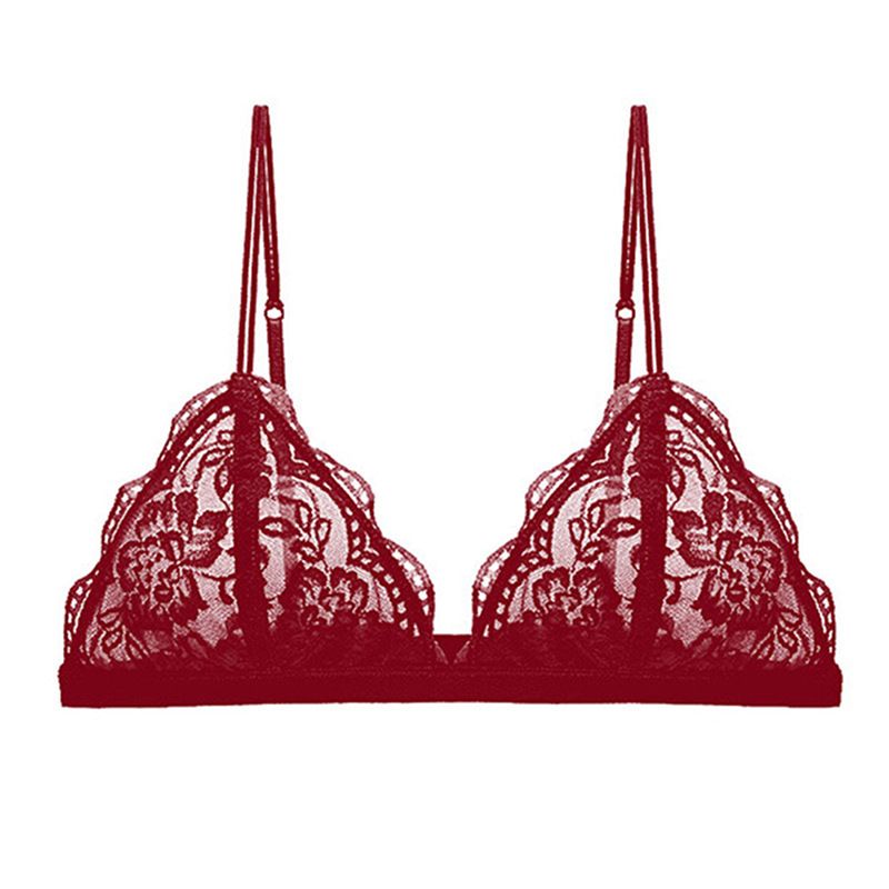 OIMG Beforw Lace Floral Wireless Bras For Women Thin Breathable Comfort Bra Sexy Lingerie Fashion Seamless Backless Bralette