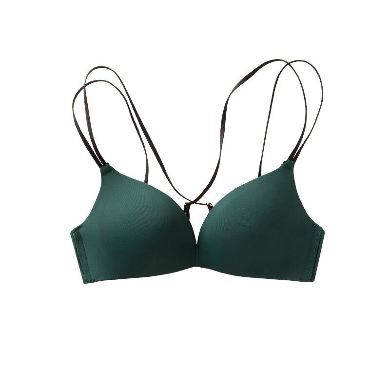 DERUILADY Solid Color Seamless Bras For Women Wireless Push Up Bra Bralette Simple Comfortable Underwear Backless  Lingerie
