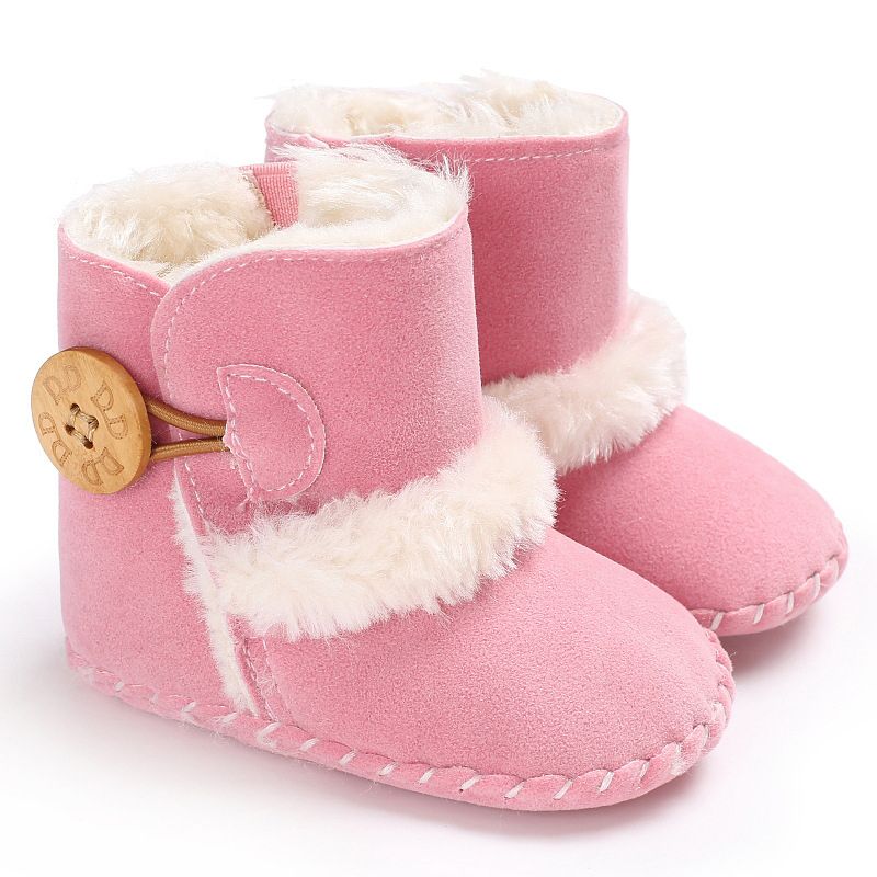 Winter Men'S And Women'S Baby Warm Shoes Half Rubber-Soled Anti-Skiing Boots 0-1 Year Old Toddler Shoes 11cm/12cm/13cm