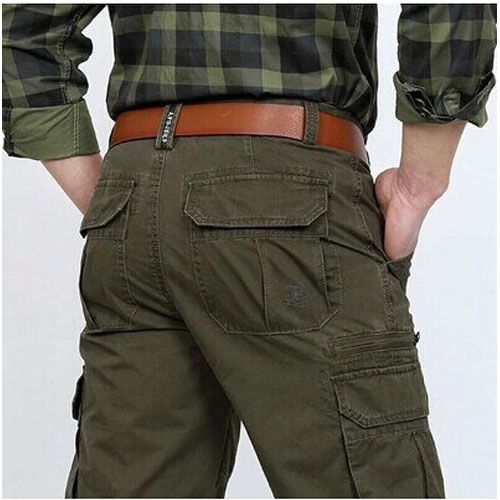 ICPANS Mens Pants Cotton Casual  Mens Cargo Pants With Manyckets  Khaki Plus Size 30-44 Mens Pants 2019