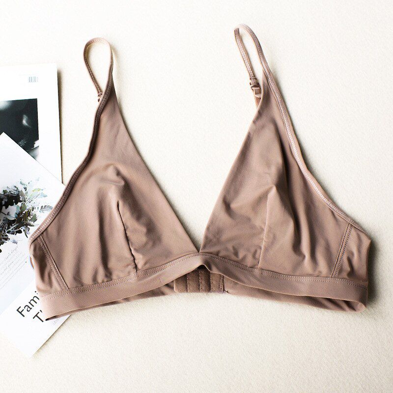 Seamless Ladies Unlined Bralette Solid Color Wirefree Bras Female Lingerie Underwear  Halter Brassiere Iced Touch