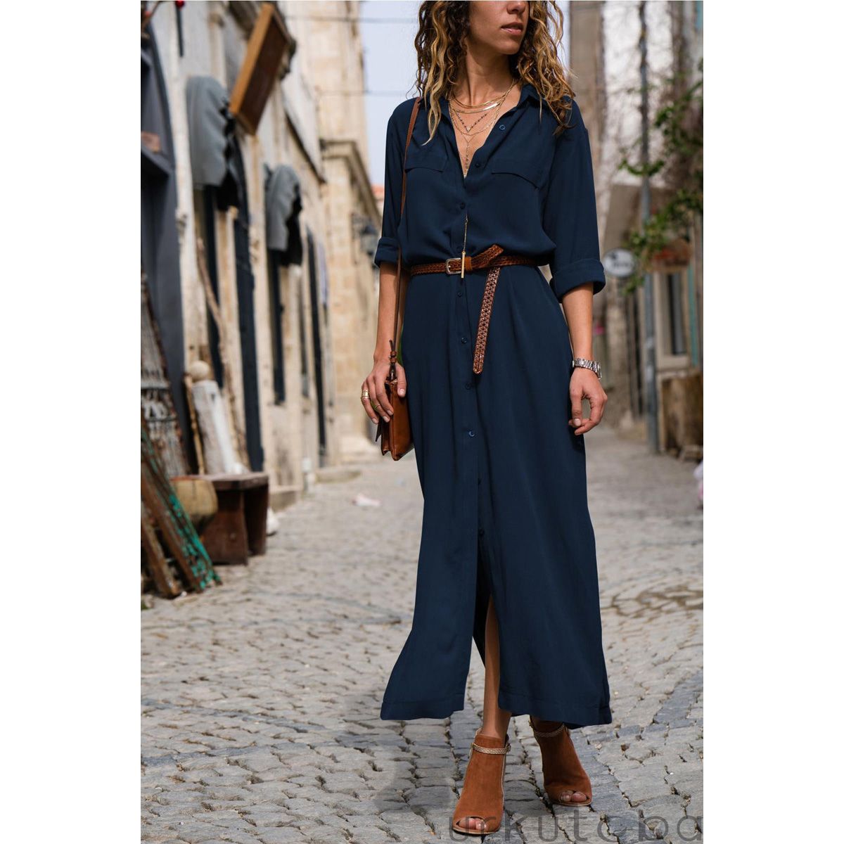 Fashion Women Casual Long Sleeve Maxi Dress Loose Long Blouse Shirt Dress Summer Elegant Dresses Vestido