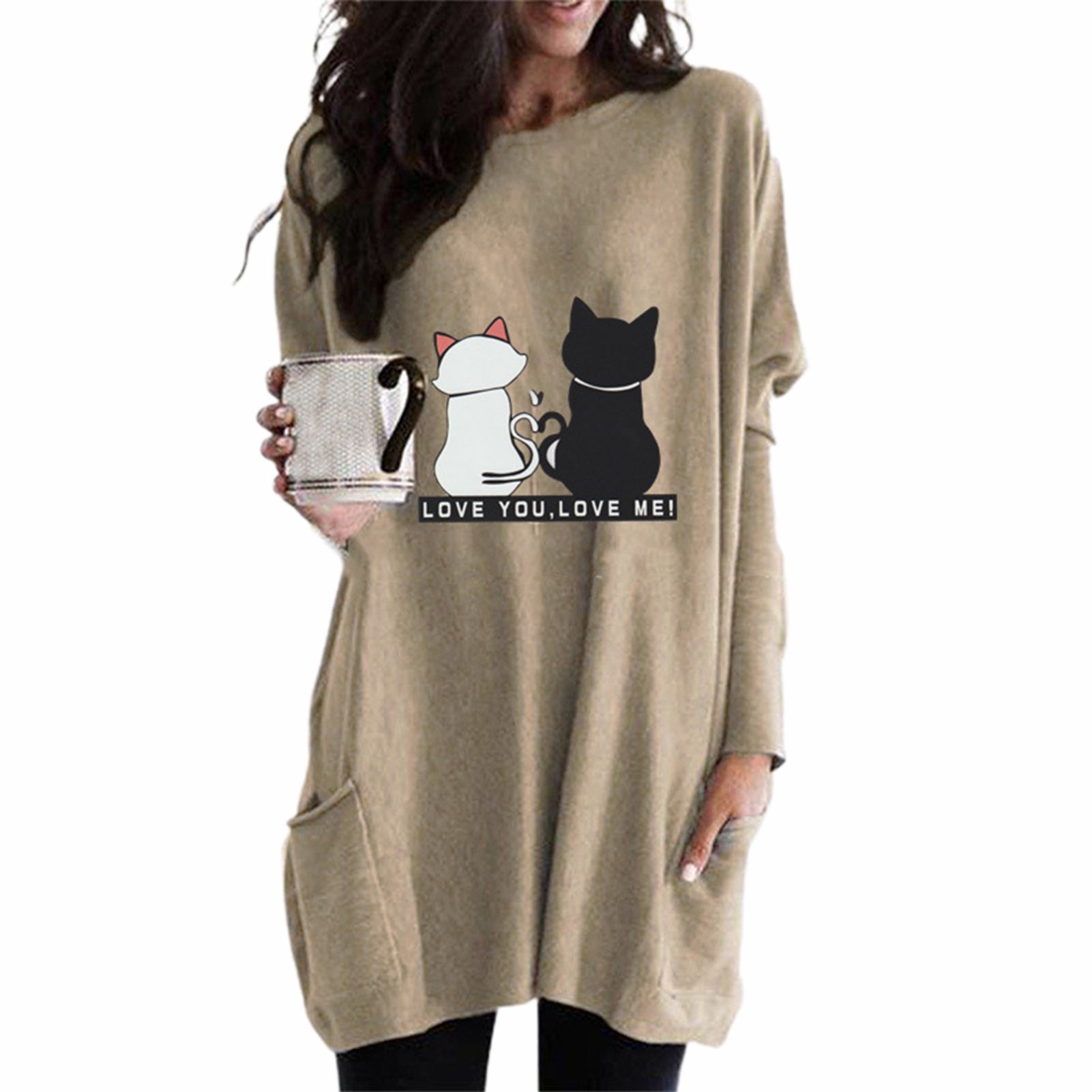 Long Pullover O Neck Printed Crew Neck Dress