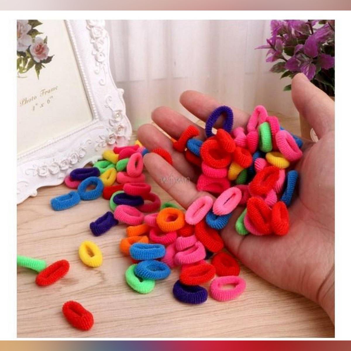 Rubber Elastic Hair Small Band -30 Pcs Small Size for Women Girls
