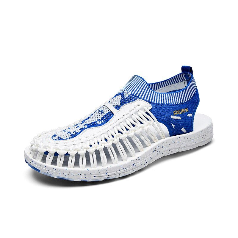 Summer Men's Sandals Beach Shoes Handmade Weaving Design Breathable Casual Beach Shoes Lightweight Soft Bottom Outdoor Sandals