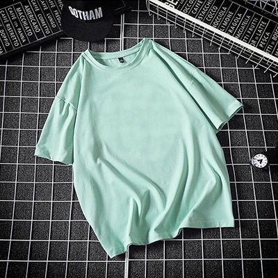 Summer Men's T Shirt Casual Solid Cotton Short Sleeve T Shirt Mens Oversized Fashion Loose -Hop Top Tees Plus M-5XL