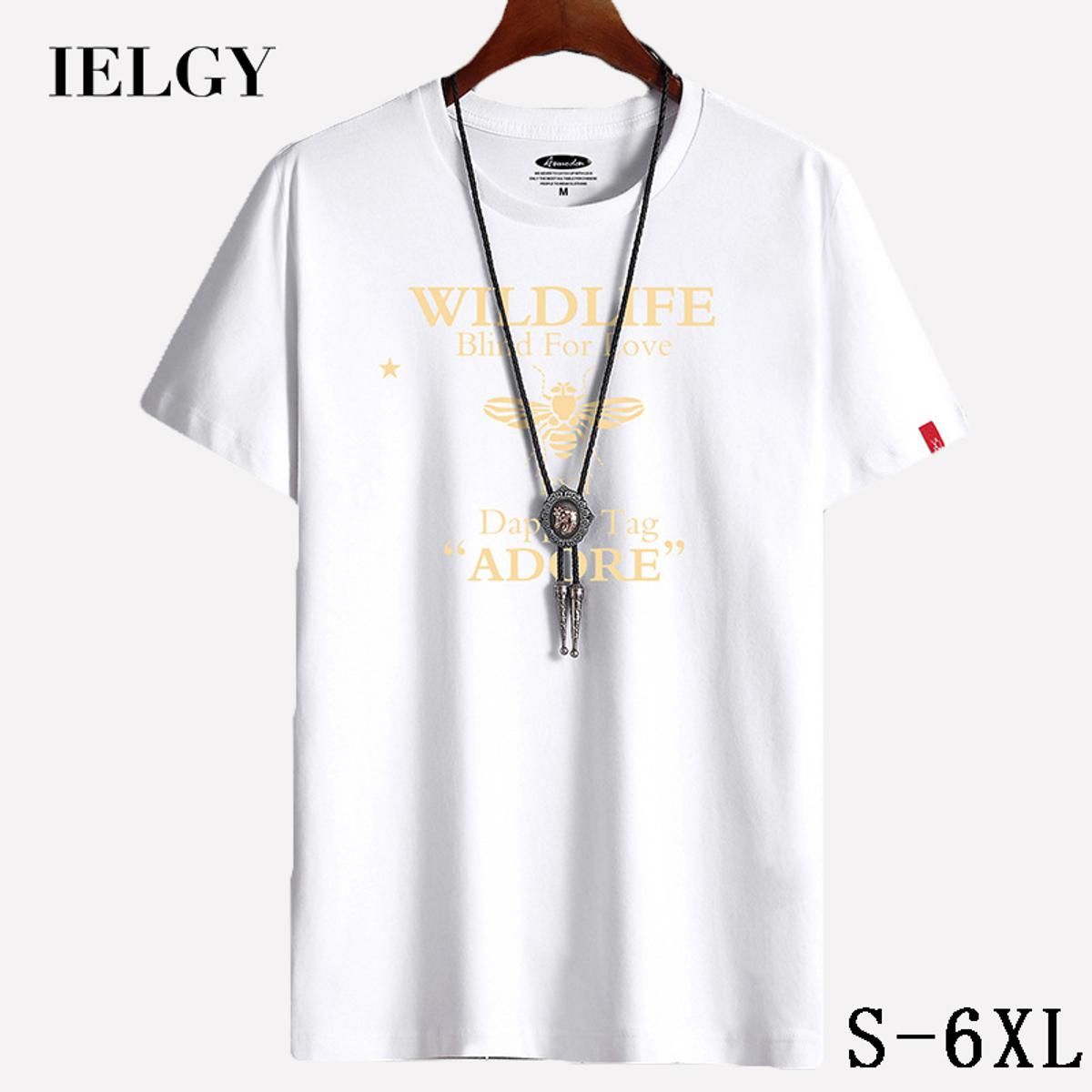 IELGY Men's summer, short-sleeved t-shirt, new casual inner wear, large size, top shirt