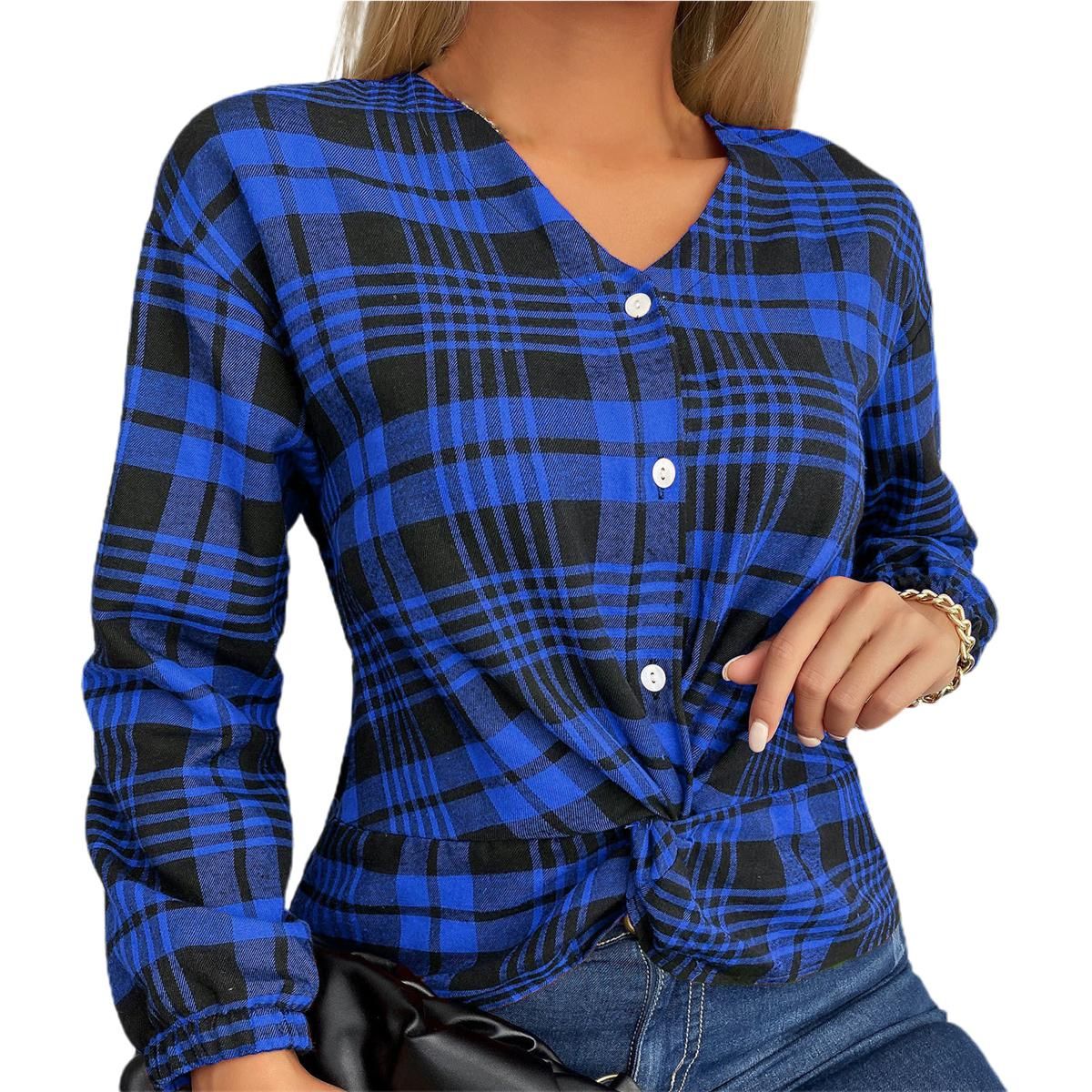 Women Blouse All Match Loose-fitting Buttons Shirt