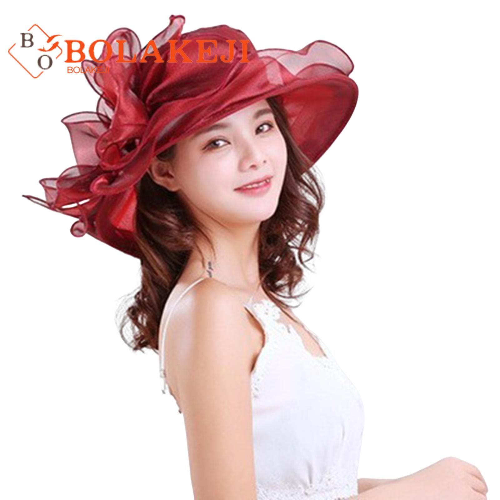 Women Church Cap Wide Brim Semi-transparent Anti Sun Hat