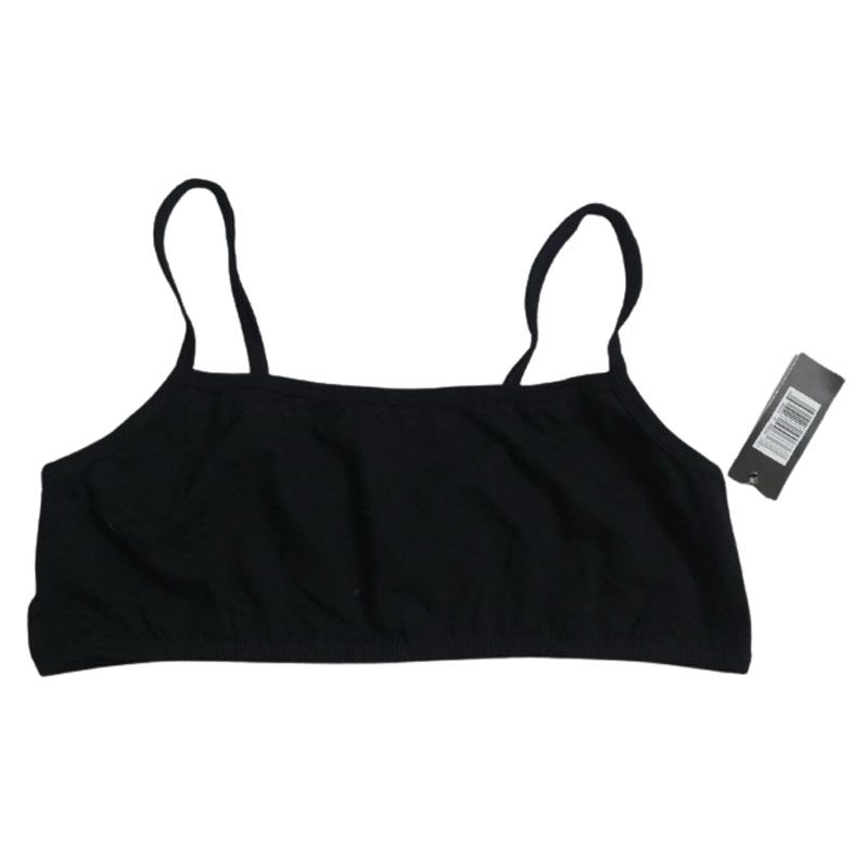 Girls Cotton Training Bra Crop Detachable Vest Black