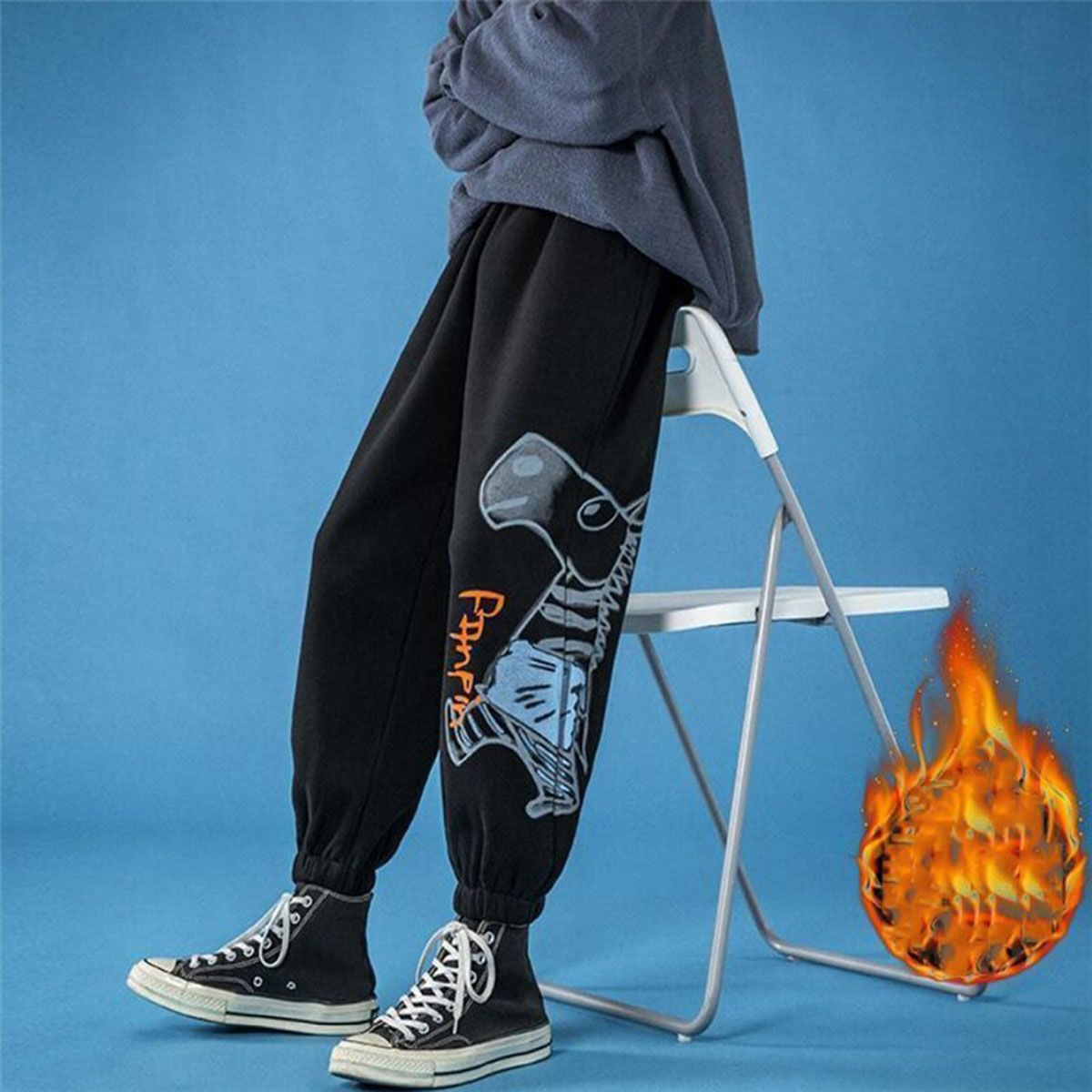 Loose Warm Men Sweatpants Street Style Fashion Big Size Trousers Elastic Waist Outdoor Jogging Pants Pantalones De Hombre