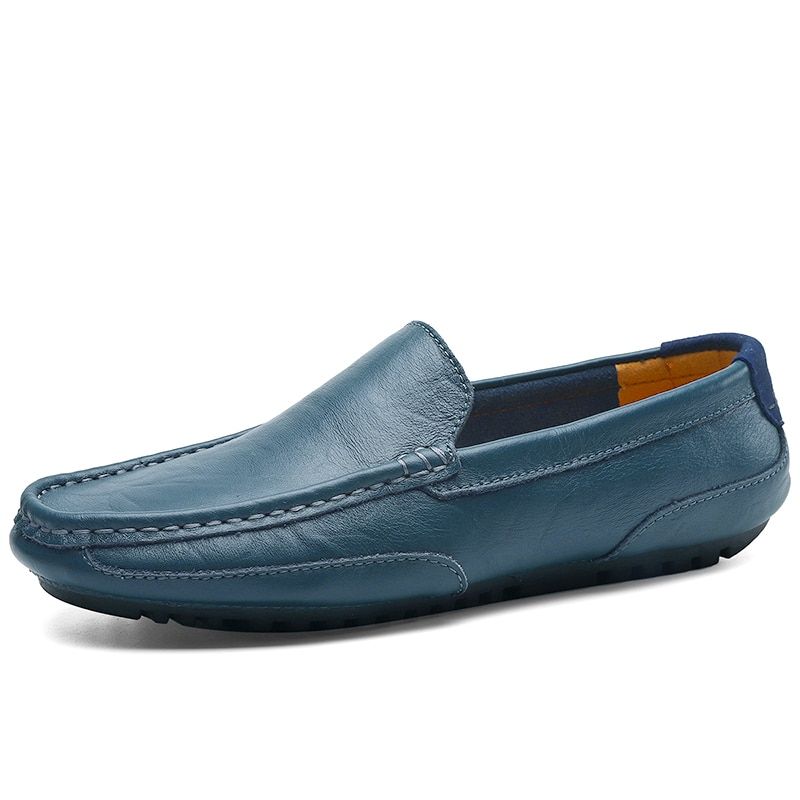 Leather Men Casual Shoes Italian Mens Loafers Moccasins Breathable Slip on Formal Driving Shoes Men Plus Size