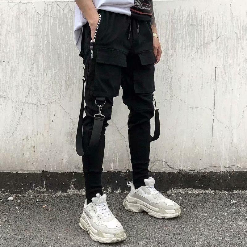 Trend Loose Casual Pants Harlan Overalls Washed Beam Zipper streetwear