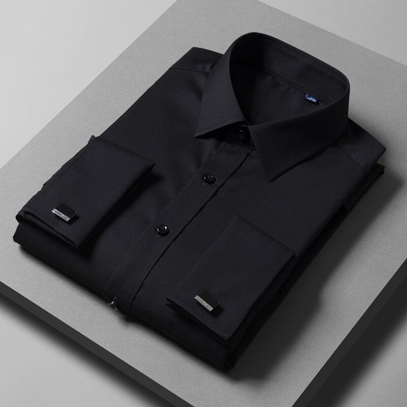 SHAN BAO Luxury High Quality Bamboo Fiber Men's Long Sleeve Shirt 2021 1005001 Big Size Business Gentleman Classic Elegant Shirt