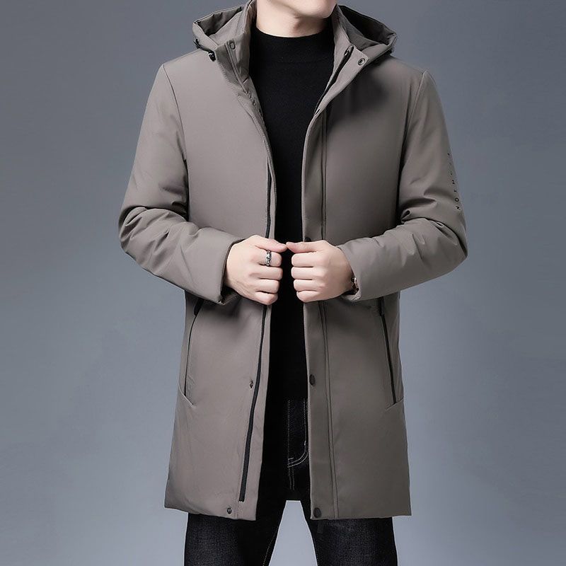 Padded Casual Fashion Thick Warm Men Long Parka Winter Jacket With Hood Windbreaker Coats Mens Clothing