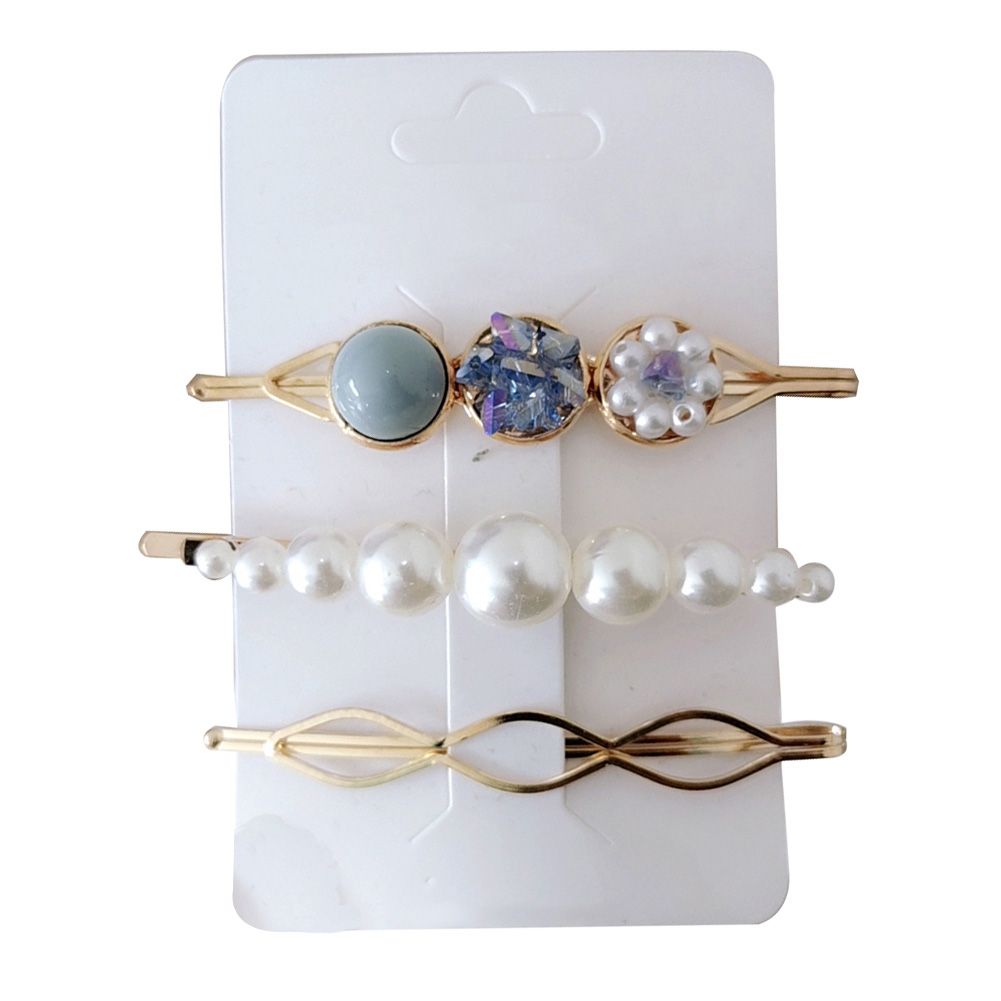 3Pcs Fashion Women Hollow Faux Pearl Hairpin Hairclip Barrette Hair cessories