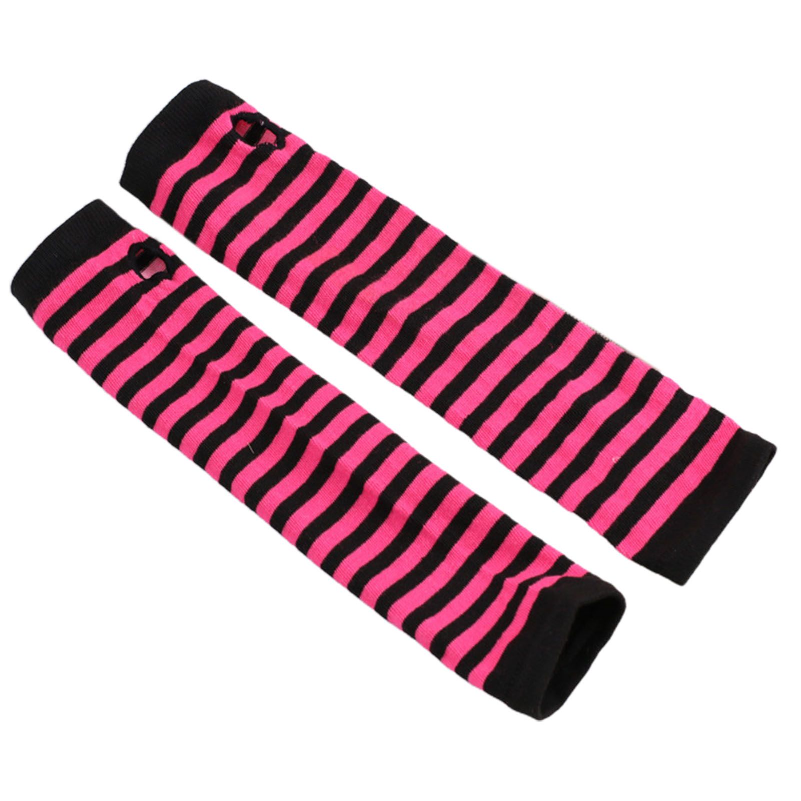 Half Mittens Open Finger Striped Half Finger Arm Covers