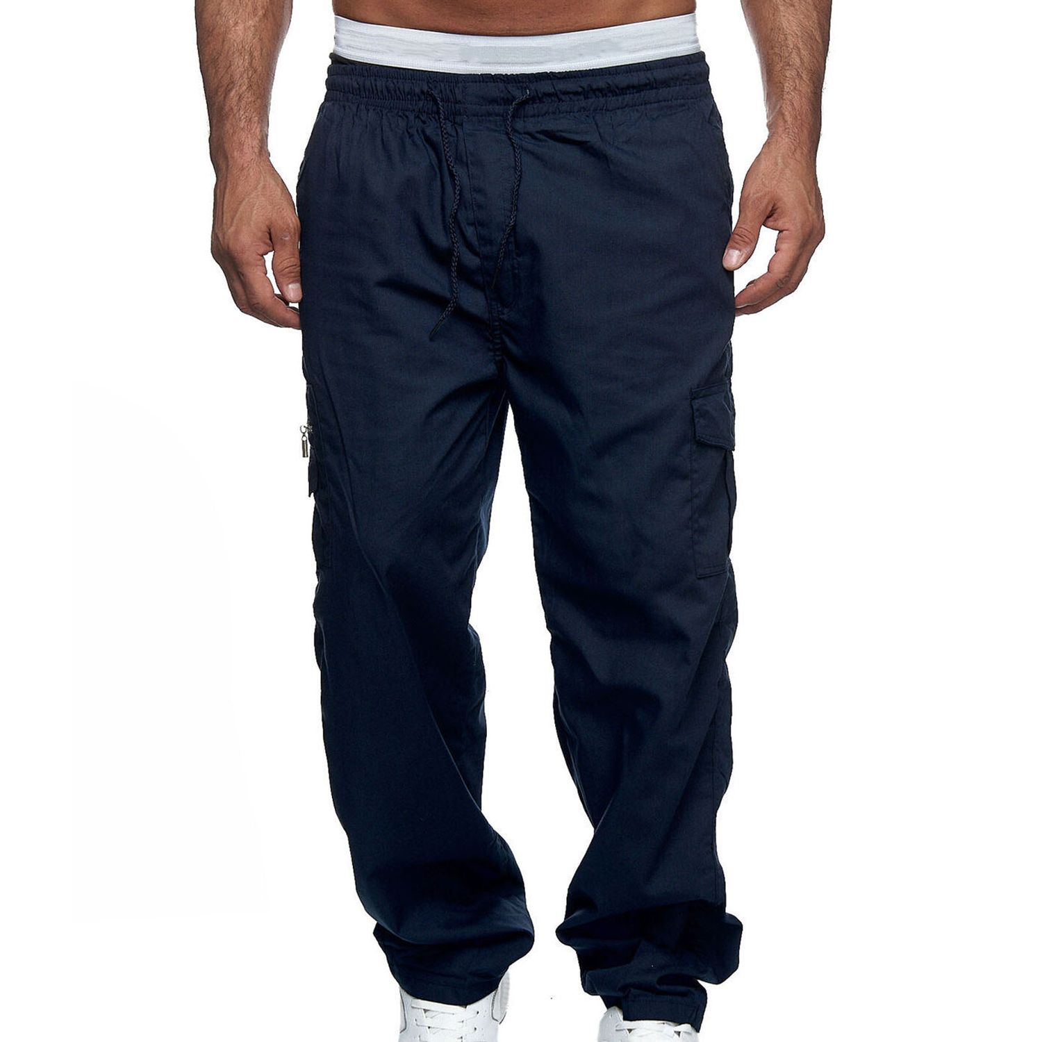 Autumn Pants Drawstring Smooth Men Sweatpants